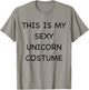 Sexy Unicorn Lazy Halloween Costume Funny Easy Outfit T-Shirt - T-Shirt | Sand