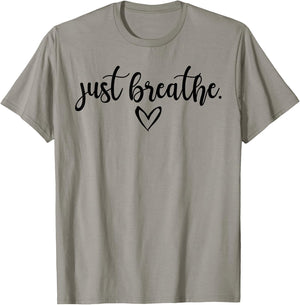Just Breathe Meditating Meditation Relaxation Namaste Relax T-Shirt - T-Shirt | Sand