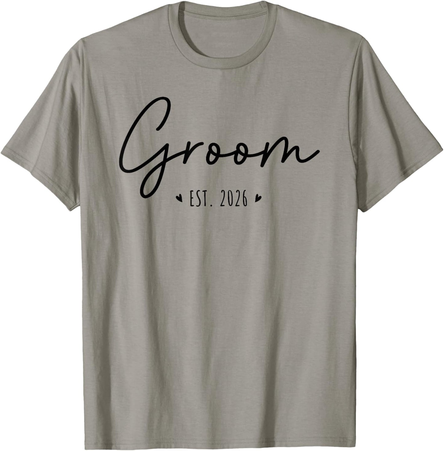 Groom Est 2026 Groom and Bride 2026 Matching Engagement T-Shirt - T-Shirt | Sand