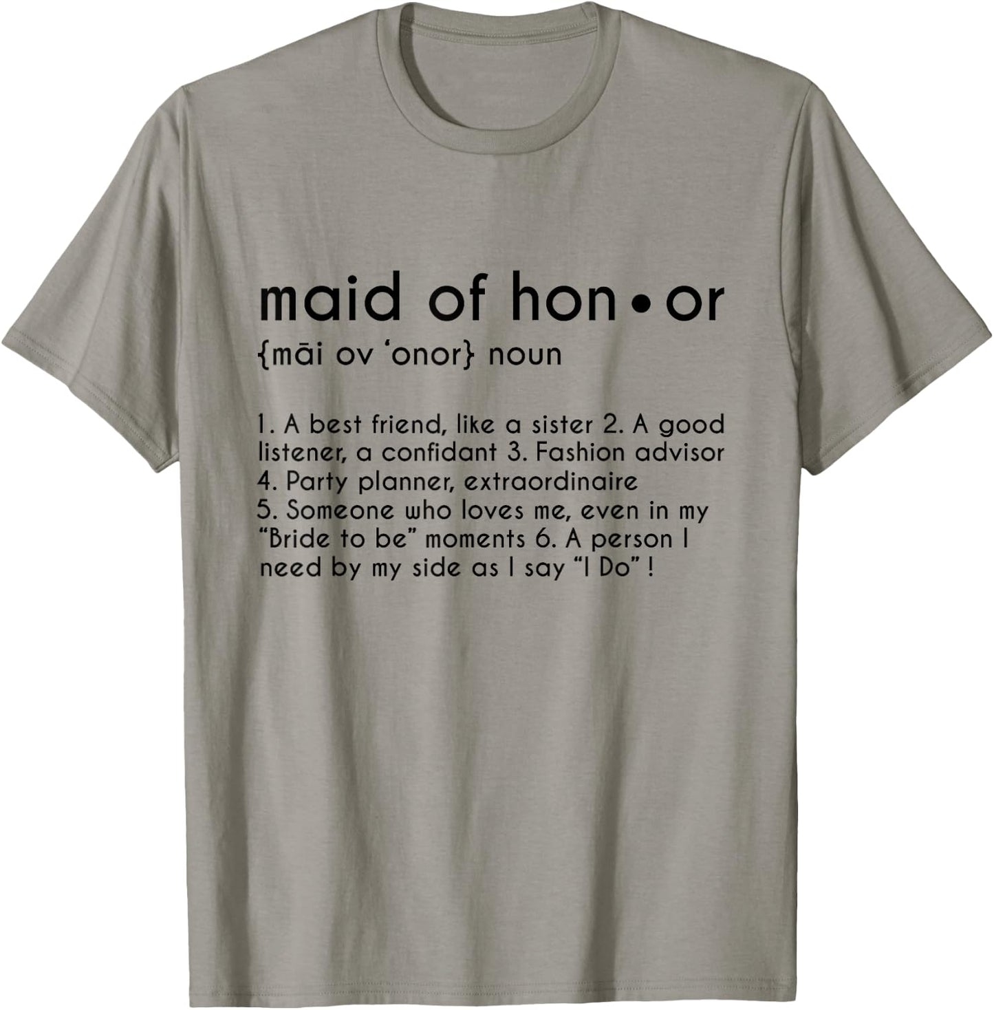 Personalized Maid of Honor Definition Funny Bridesmaid Gift T-Shirt - T-Shirt | Sand