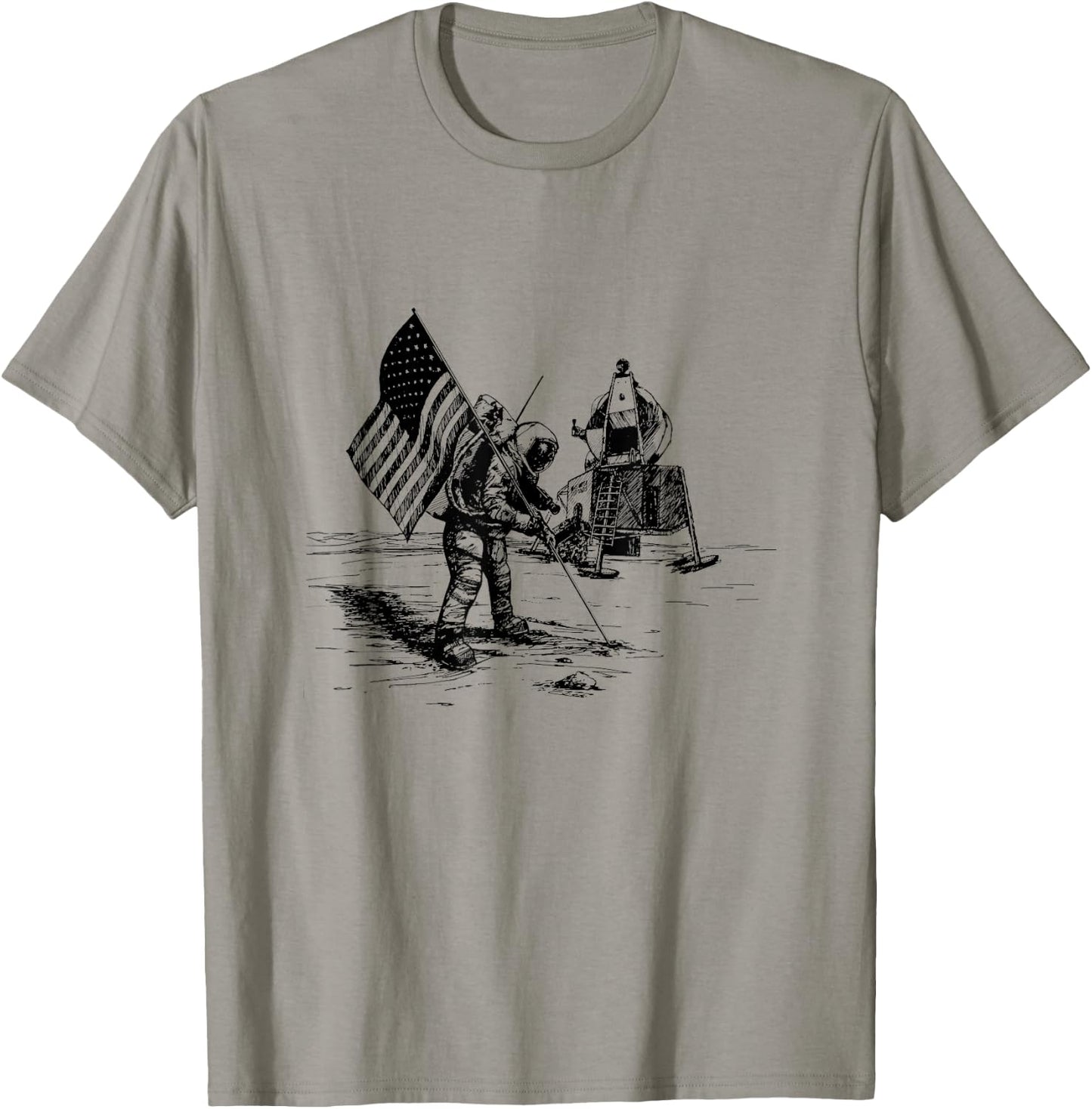 Vintage Apollo Moon Landing Artwork T-Shirt - T-Shirt | Sand