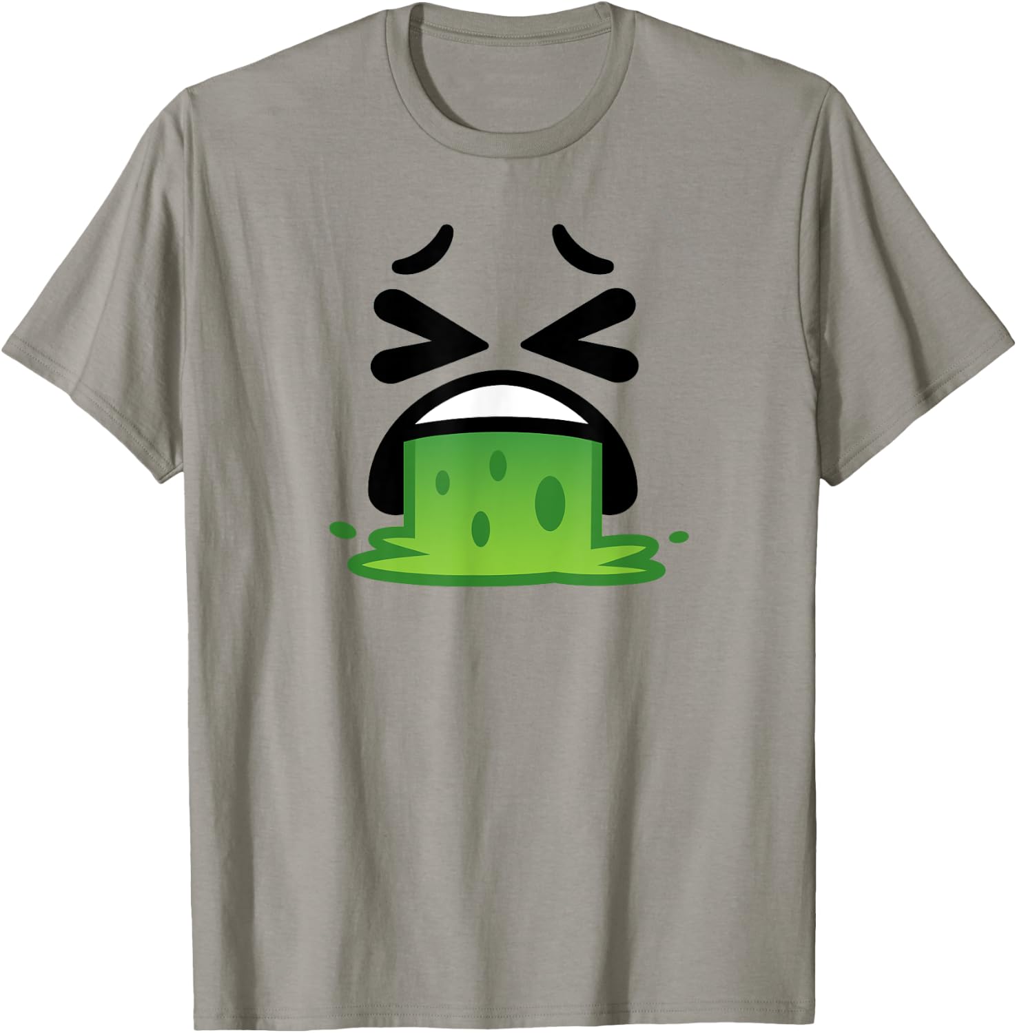 Puke Face cartoon Funny Vomit Puking cartoon T-Shirt - T-Shirt | Sand