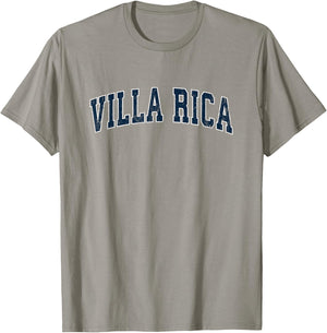 Villa Rica Georgia GA Vintage Sports Design Navy Design T-Shirt - T-Shirt | Sand