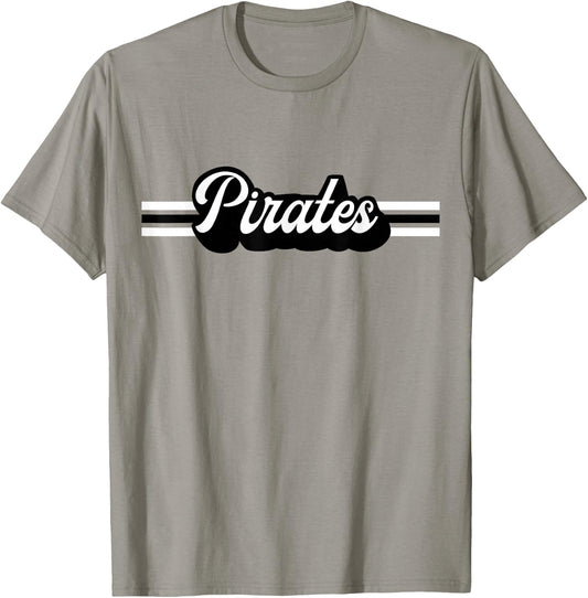 Retro Pirates Mascot, School Spirit, Pirate Sports T-Shirt - T-Shirt | Sand