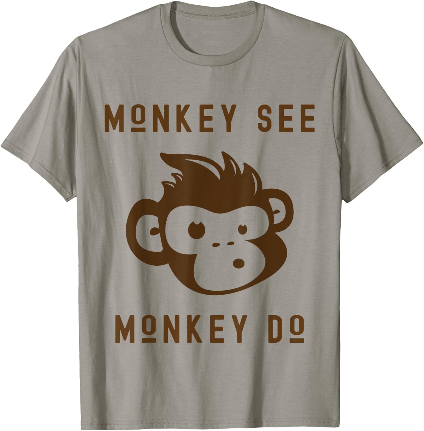 Funny Monkey See Monkey Do Cute Adorable Primate Chimp T-Shirt - T-Shirt | Sand