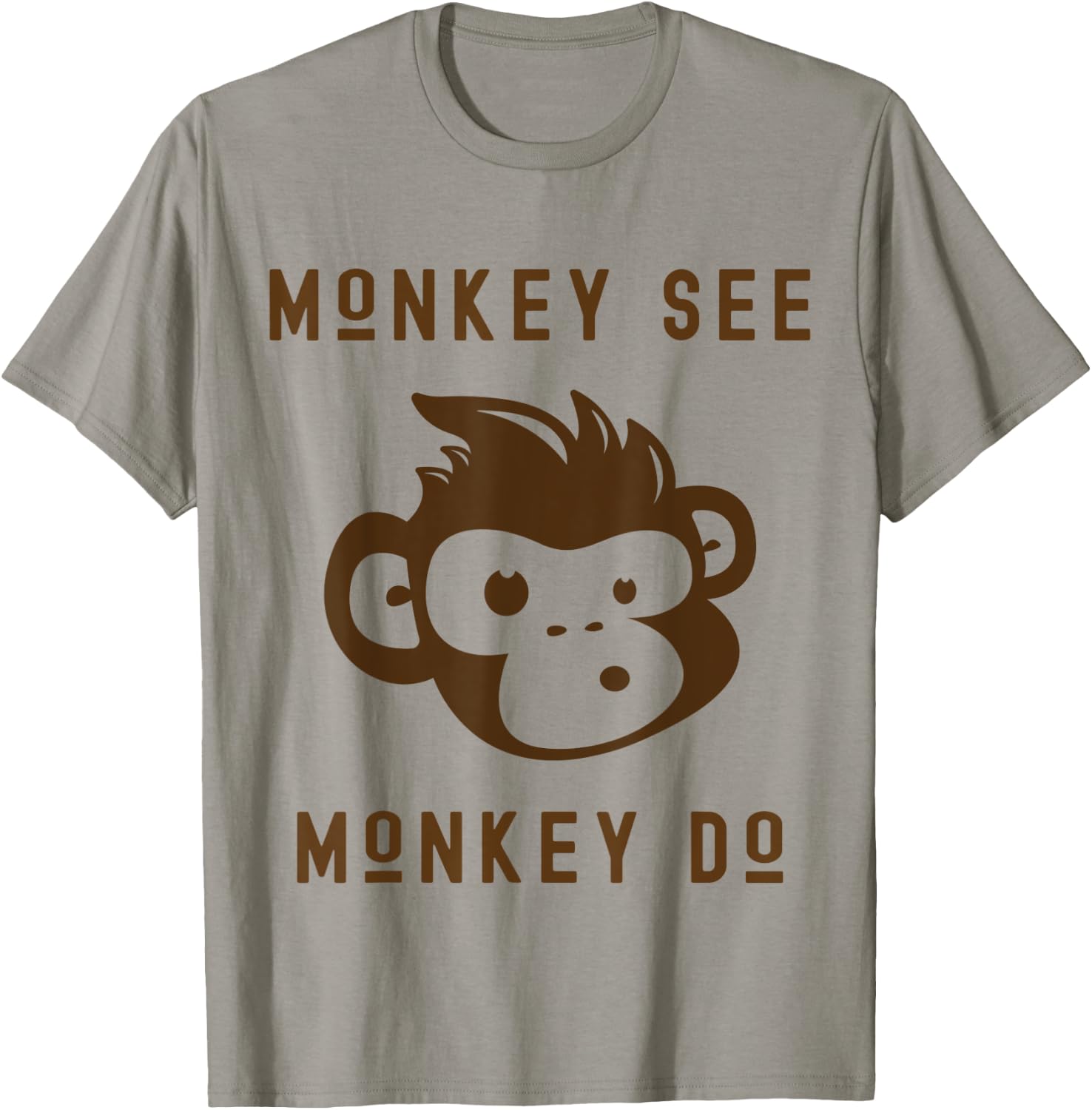 Funny Monkey See Monkey Do Cute Adorable Primate Chimp T-Shirt - T-Shirt | Sand