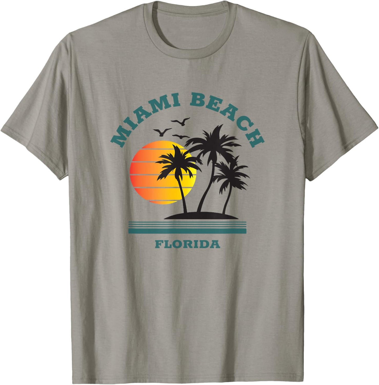 Retro Cool Miami Beach Florida Beaches Novelty T-Shirt - T-Shirt | Sand