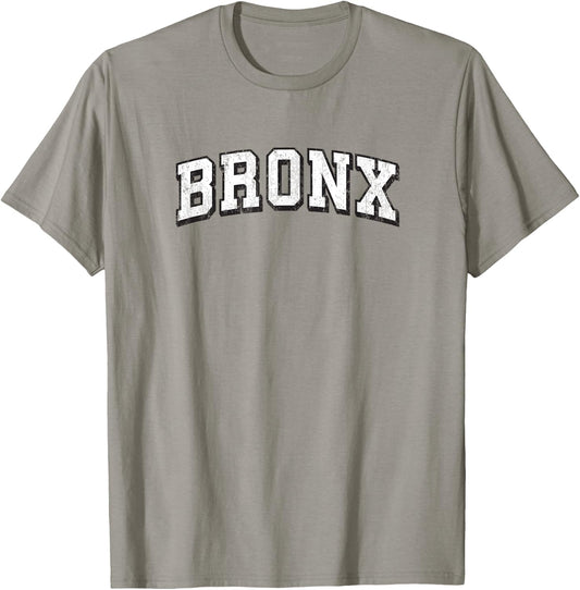 Bronx New York Vintage Athletic Sports B&W Print T-Shirt - T-Shirt | Sand