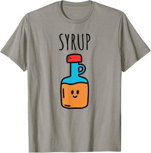 Pancakes Syrup Matching couple costume BFF Halloween funny T-Shirt - T-Shirt | Sand