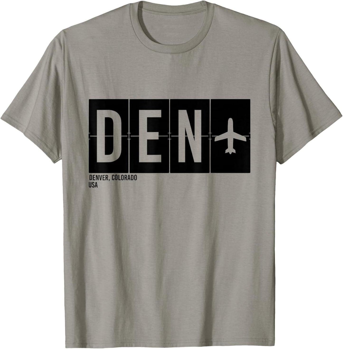 DEN Denver Colorado USA Airport Code International Travel T-Shirt - T-Shirt | Sand