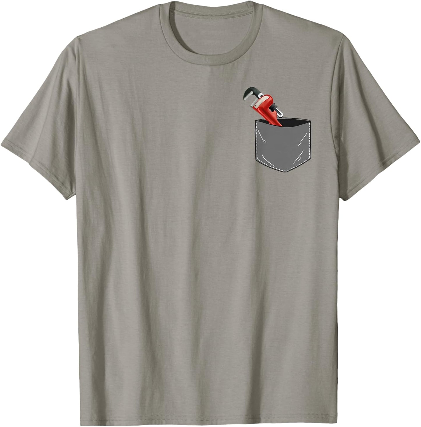 Plumbing Plumber Pipe Wrench Pocket Vintage T-Shirt - T-Shirt | Sand