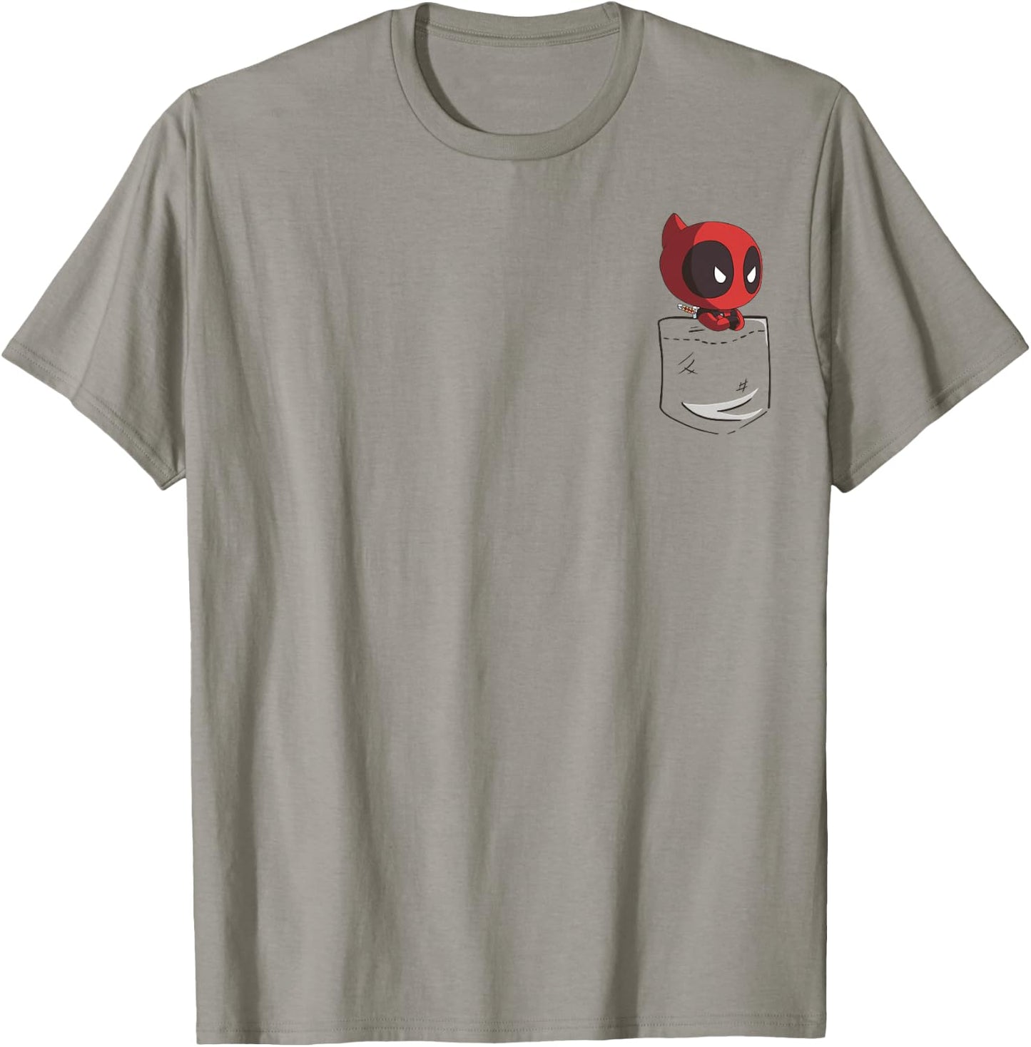 Marvel Deadpool Peekaboo Chibi Faux Pocket Graphic T-Shirt - T-Shirt | Sand