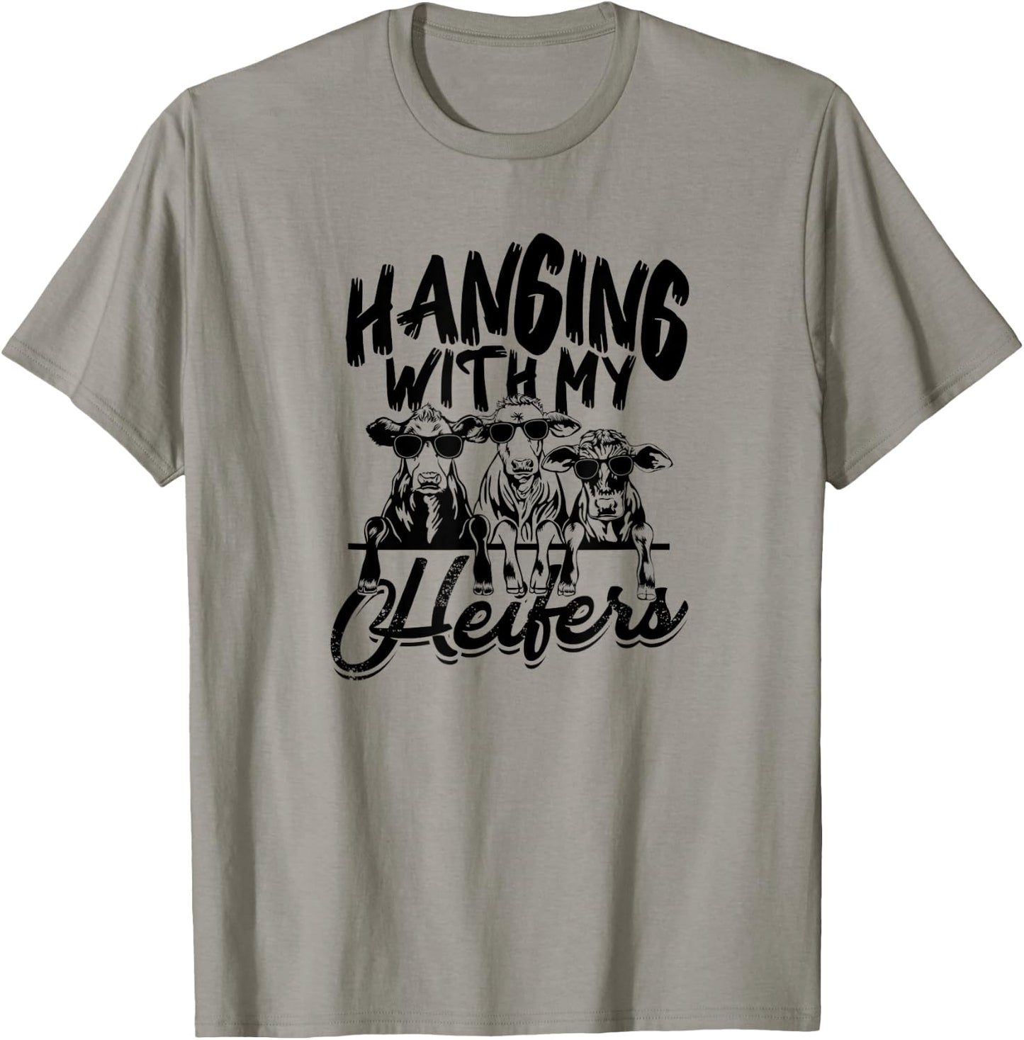 Hanging with my heifers - Heifer's Farm Dairy Milk T-Shirt - T-Shirt | Sand