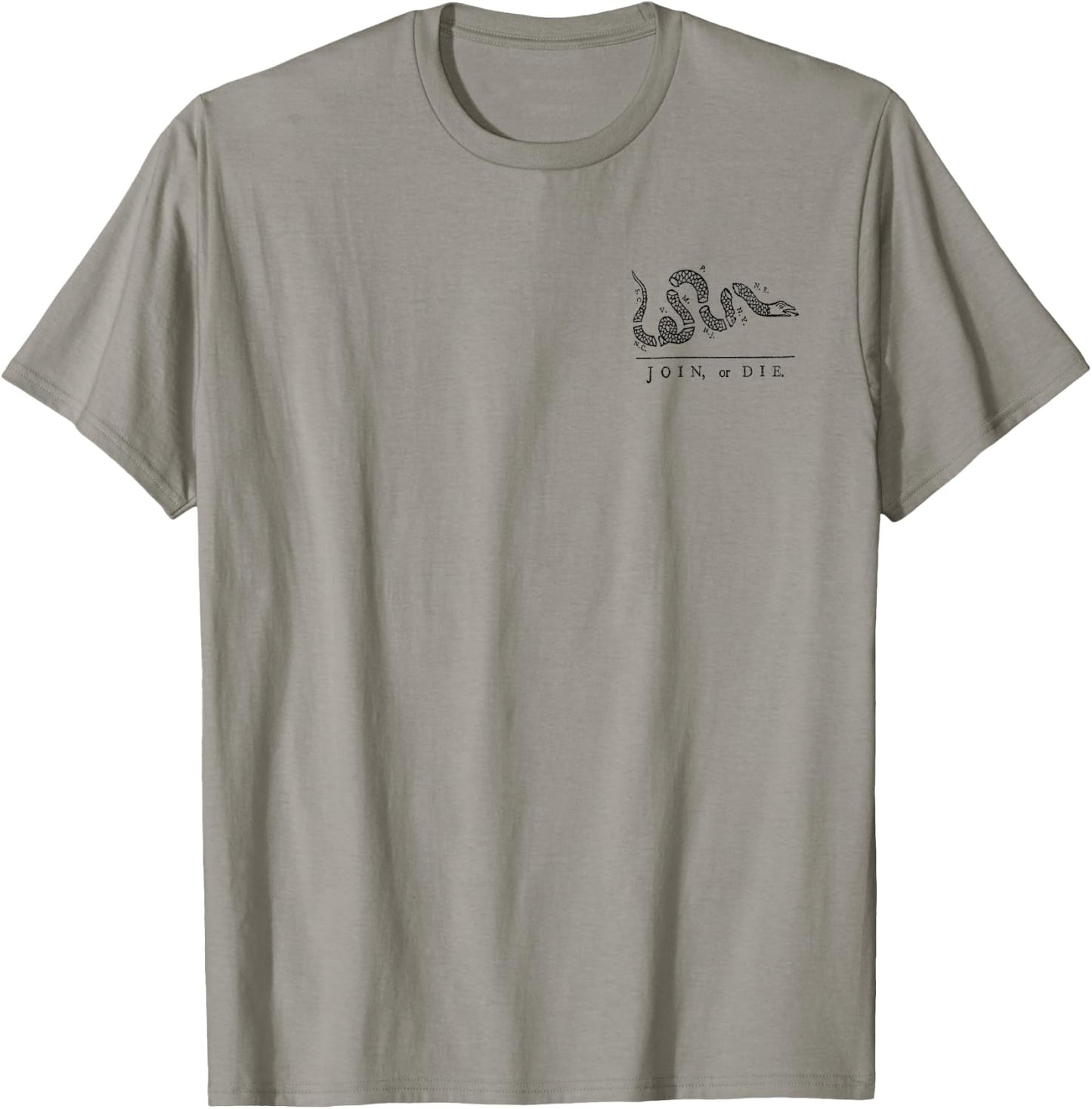 Join or Die Snake Franklin Independence Gadsden 1776 Flag T-Shirt - T-Shirt | Sand