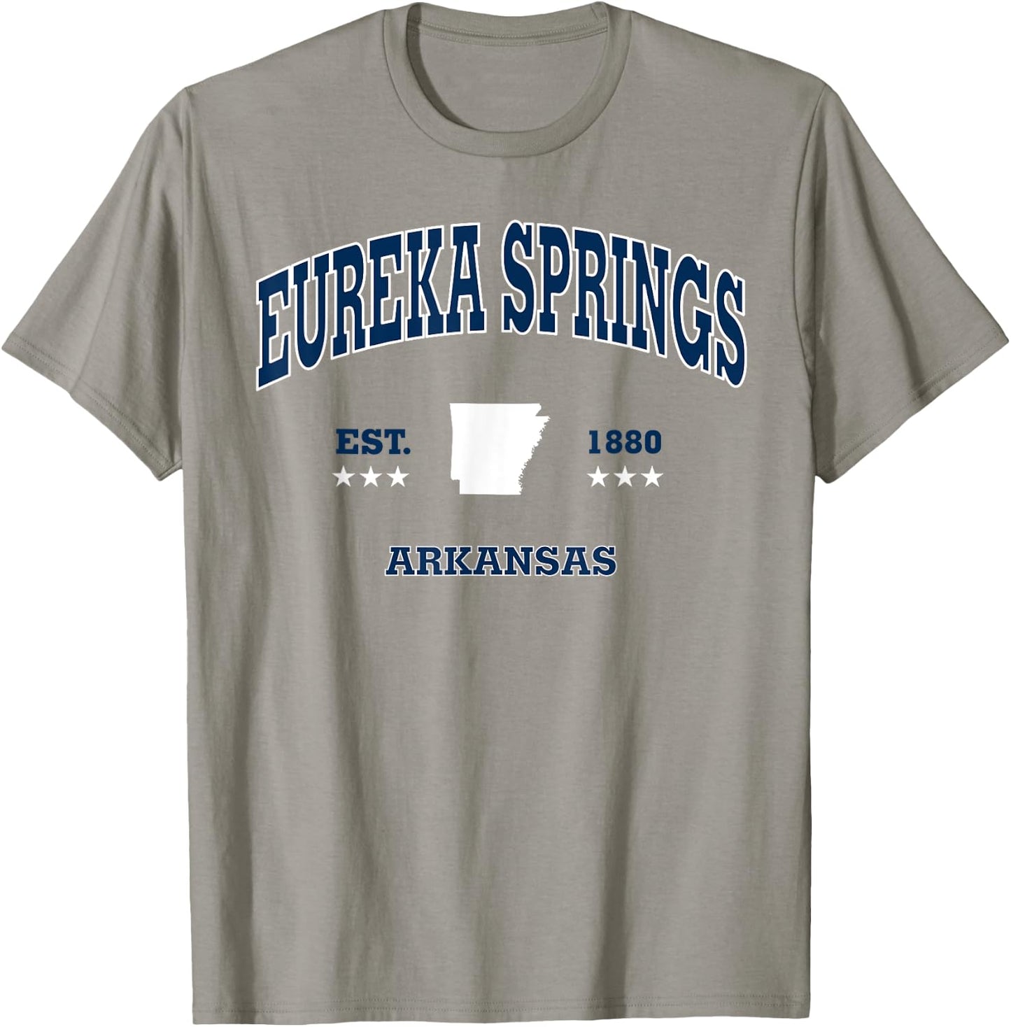 Eureka Springs Arkansas AR Throwback Navy Vintage Athletic T-Shirt - T-Shirt | Sand