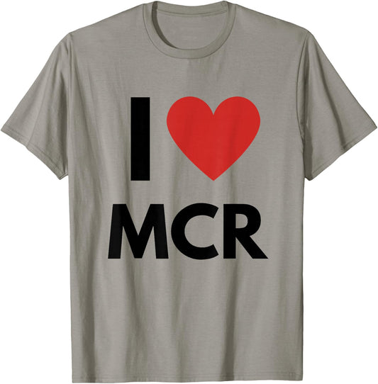 I Love MCR Heart Manchester Love Fan Apparel T-Shirt - T-Shirt | Sand