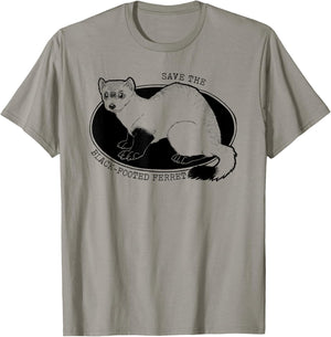 Save The American Ferret - Black-footed Ferret T-Shirt - T-Shirt | Sand