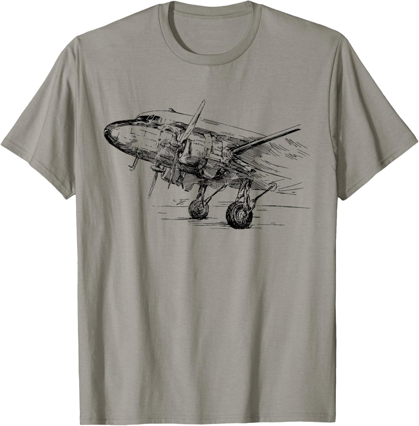 Vintage DC-3 Airplane Husband Dad Grandfather T-Shirt - T-Shirt | Sand