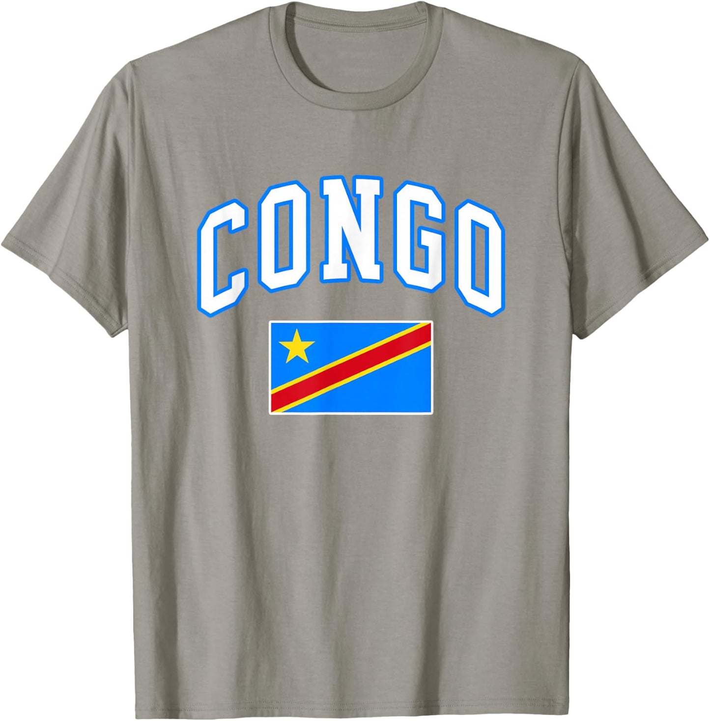 Congo Flag Congolese Retro Vintage Classic Graphic T-Shirt - T-Shirt | Sand