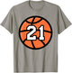 Classic Sport Basketball 21 Jersey Number T-Shirt - T-Shirt | Sand