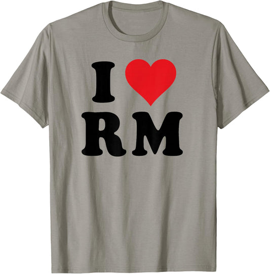 I Heart RM Initials I Love R.M. First And Last Name R M T-Shirt - T-Shirt | Sand