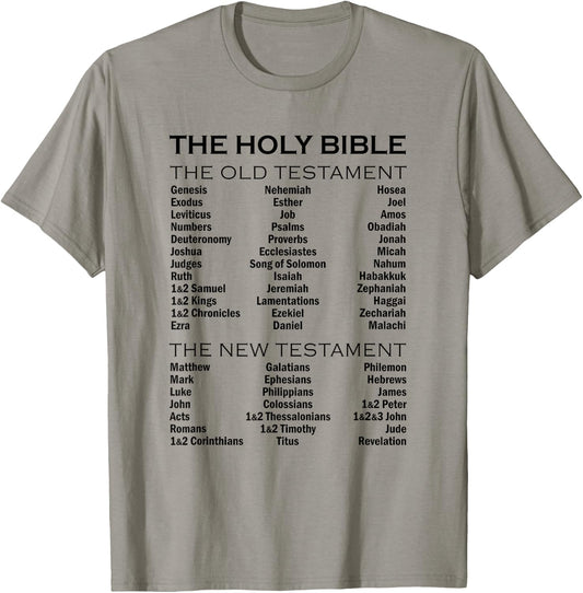 The Books of The Bible Old and New Testament Complete List T-Shirt - T-Shirt | Sand