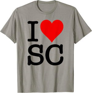 I Love Heart South Carolina Sc T-Shirt - T-Shirt | Sand