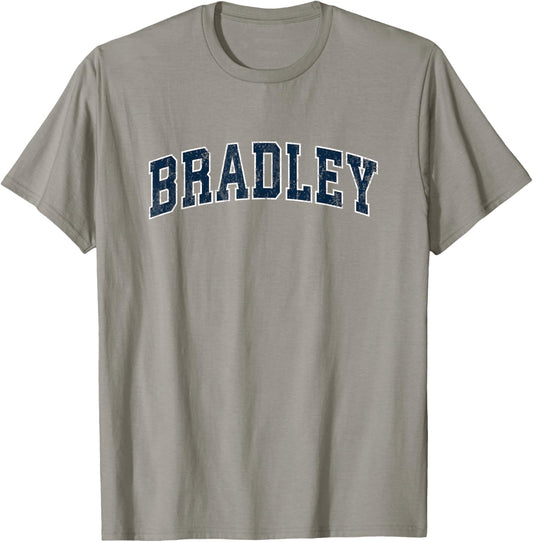 Bradley Illinois IL Vintage Sports Design Navy Design T-Shirt - T-Shirt | Sand