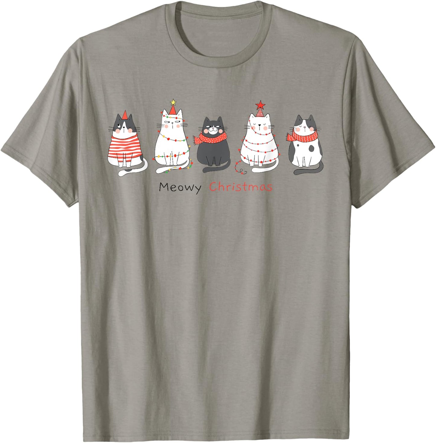 Funny Christmas Cats - Matching Family Meowy Pajamas Catmas T-Shirt - T-Shirt | Sand