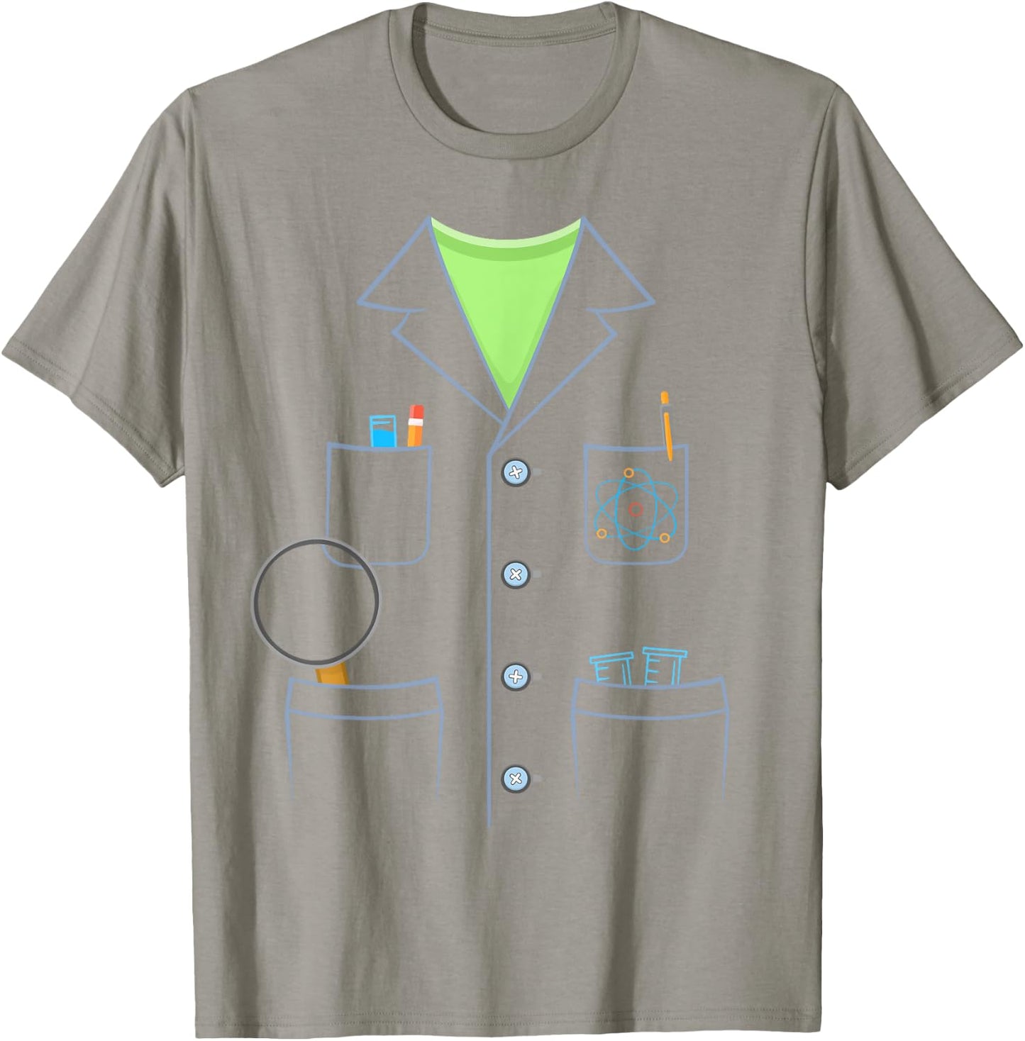 Scientist White Lab Coat Halloween Science Lazy Costume T-Shirt - T-Shirt | Sand