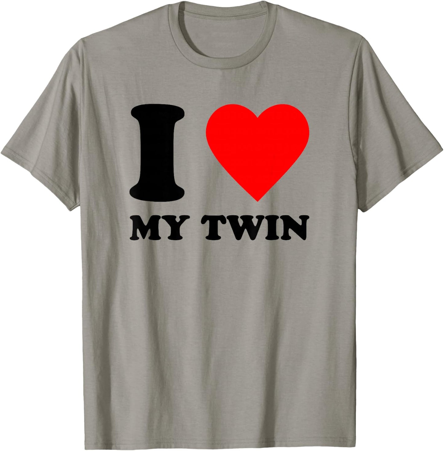 I Love My Twin, I Heart My Twin Twinning Besties Spirit Week T-Shirt - T-Shirt | Sand