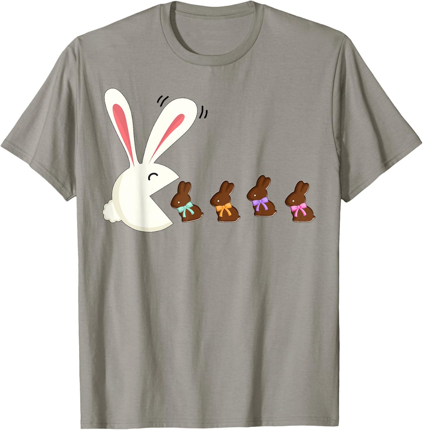 Funny Easter Rabbit Eating Chocolate Easter Bunnies Easter T-Shirt - T-Shirt | Sand