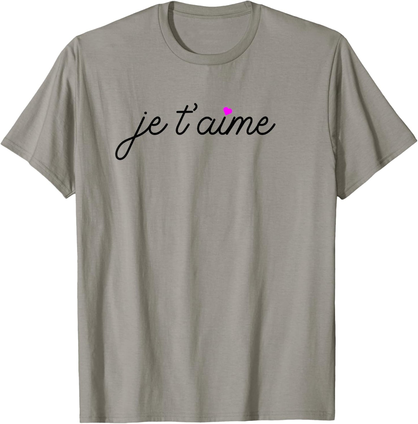 Je t'aime I Love You Fun French Valentines Graphic Gift T-Shirt - T-Shirt | Sand