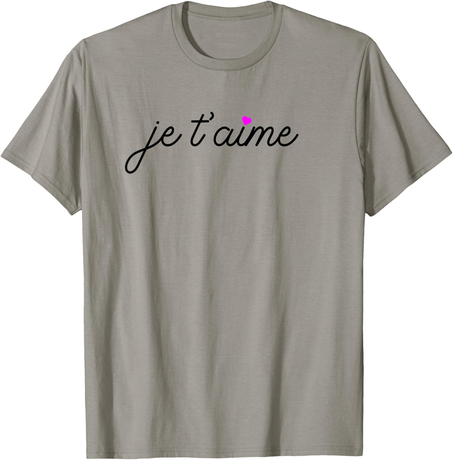 Je t'aime I Love You Fun French Valentines Graphic Gift T-Shirt - T-Shirt | Sand