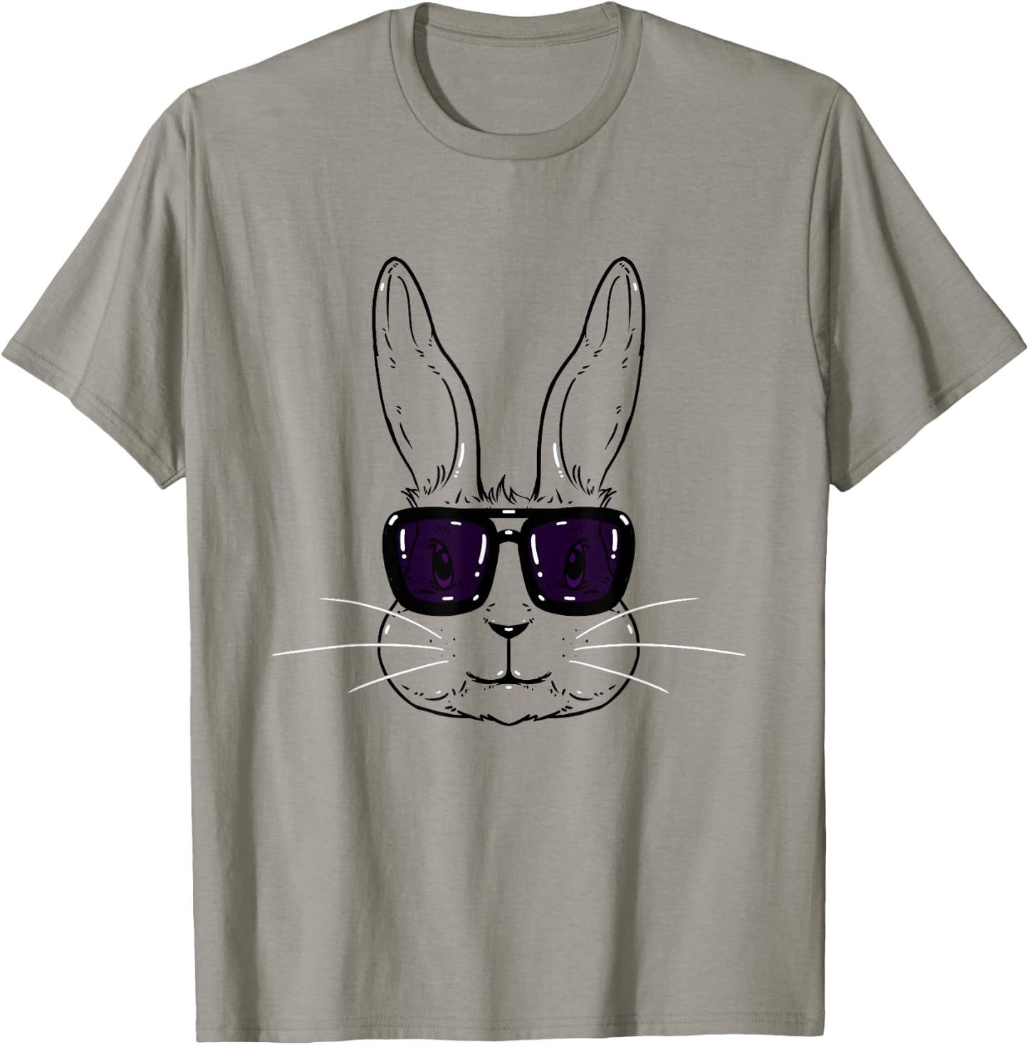 Happy Easter Day Gift Shop Bunny Face With Sunglasses Easter Day For Boys Men Kids , Grey T-Shirt - T-Shirt | Sand