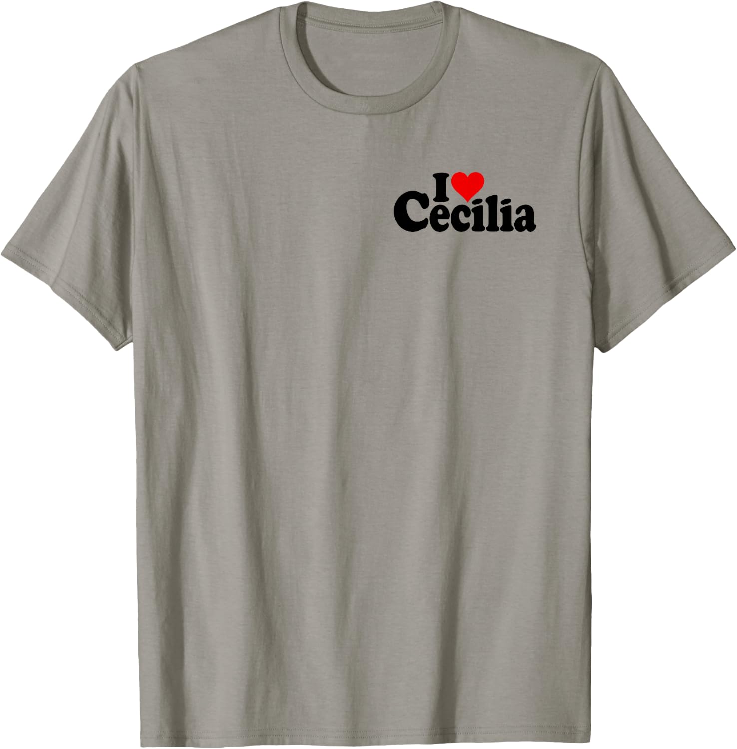 I Love Heart Cecilia Name ON A T-Shirt - T-Shirt | Sand