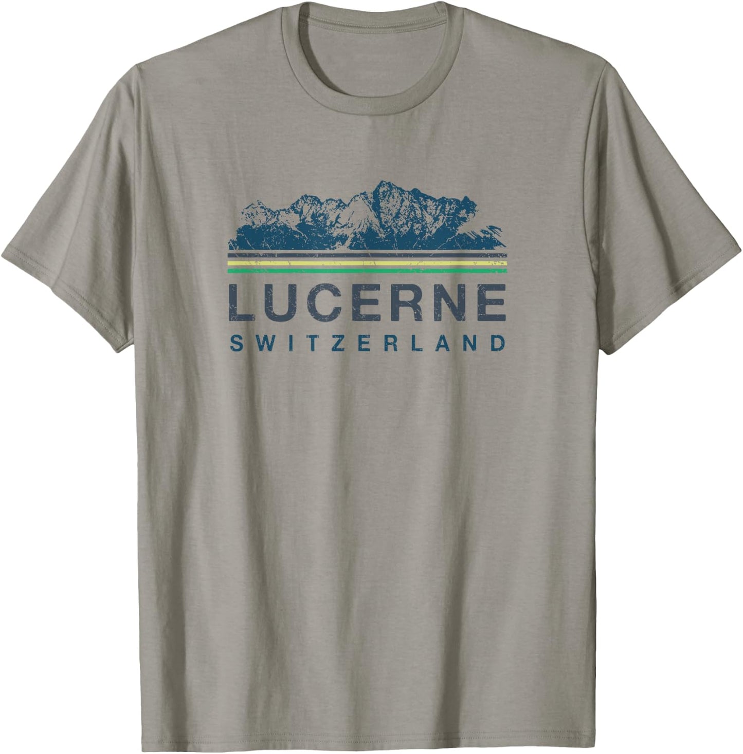 Lucerne Switzerland Swiss Mountain Climbing Retro T-Shirt - T-Shirt | Sand