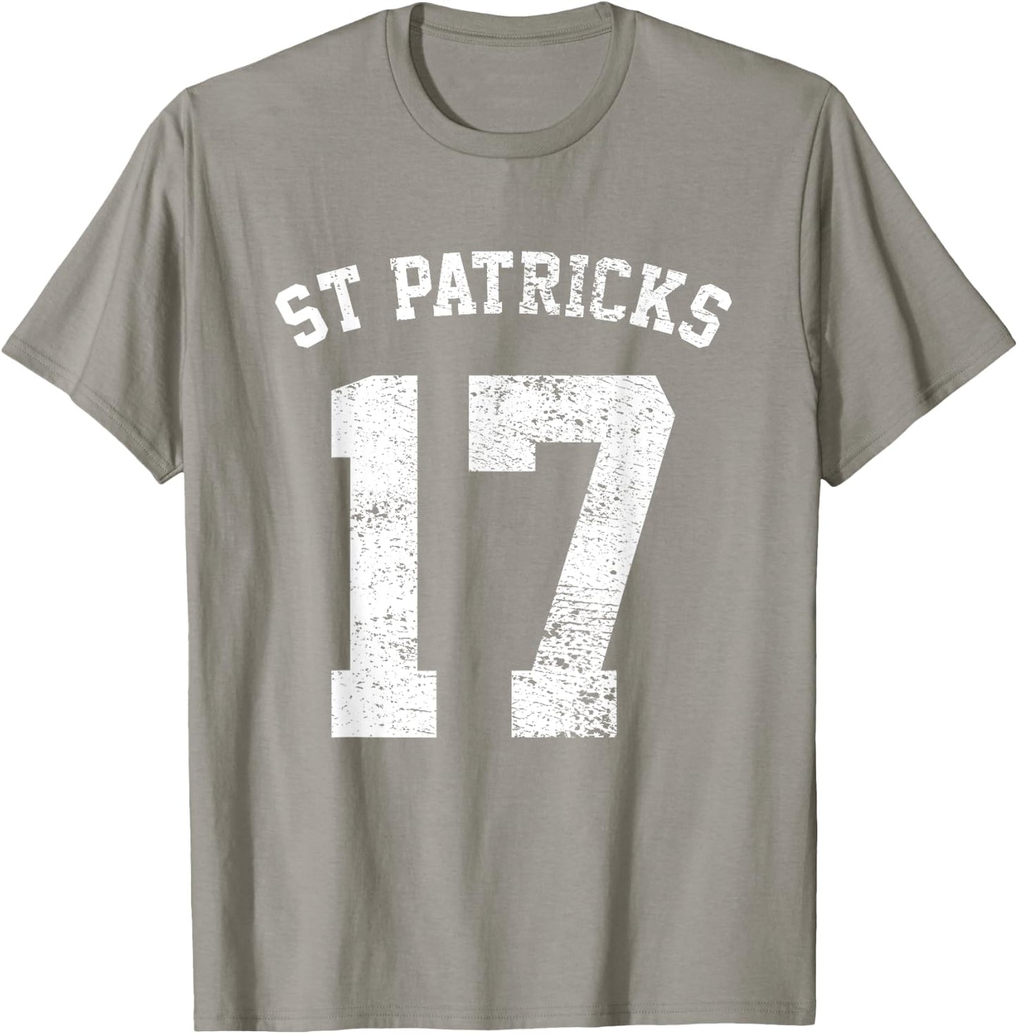 St Patricks Day March 17 Retro Distressed College Varsity T-Shirt - T-Shirt | Sand