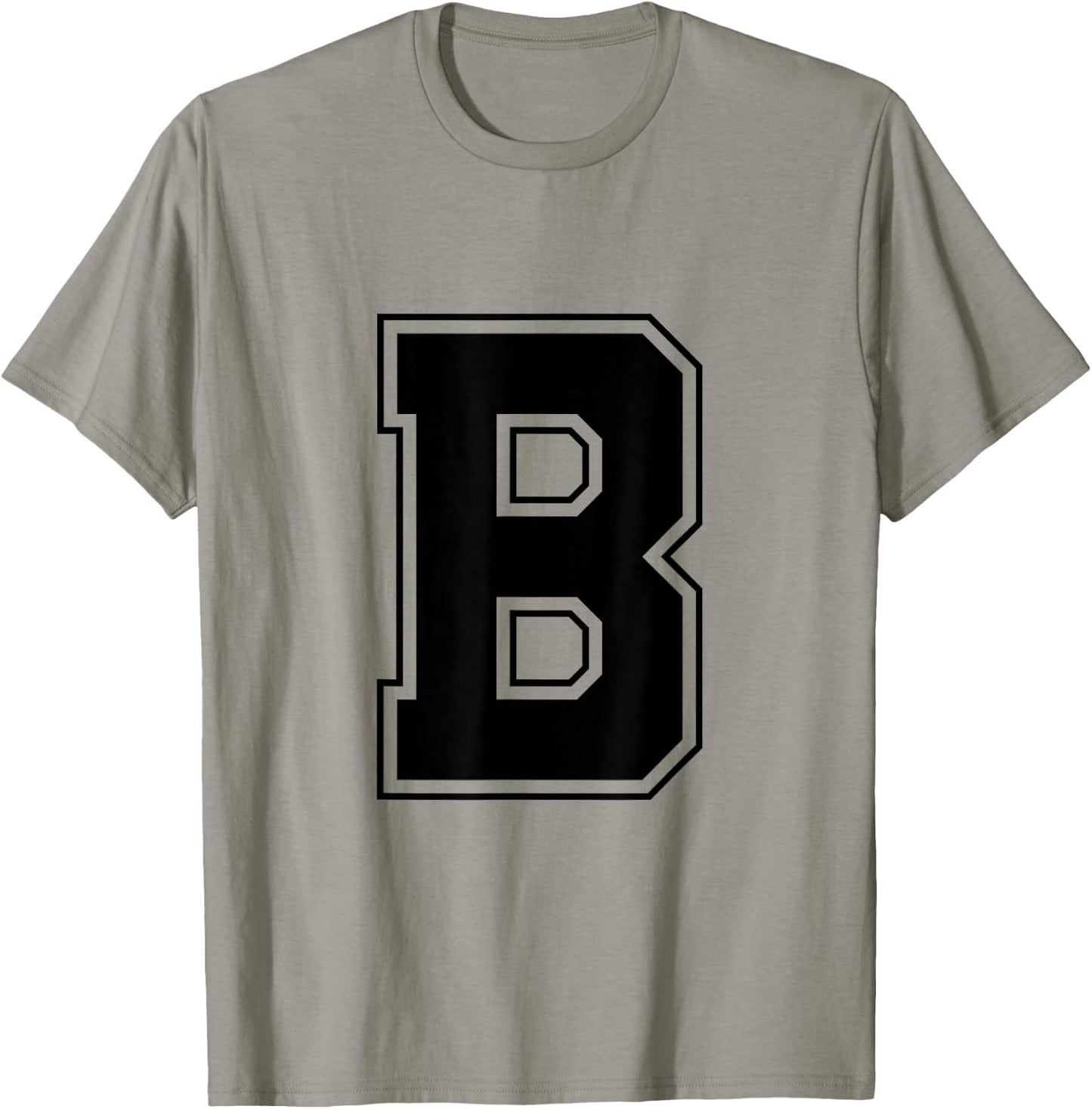 Letter B Big Bold Capital Varsity Alphabet Monogram T-Shirt - T-Shirt | Sand