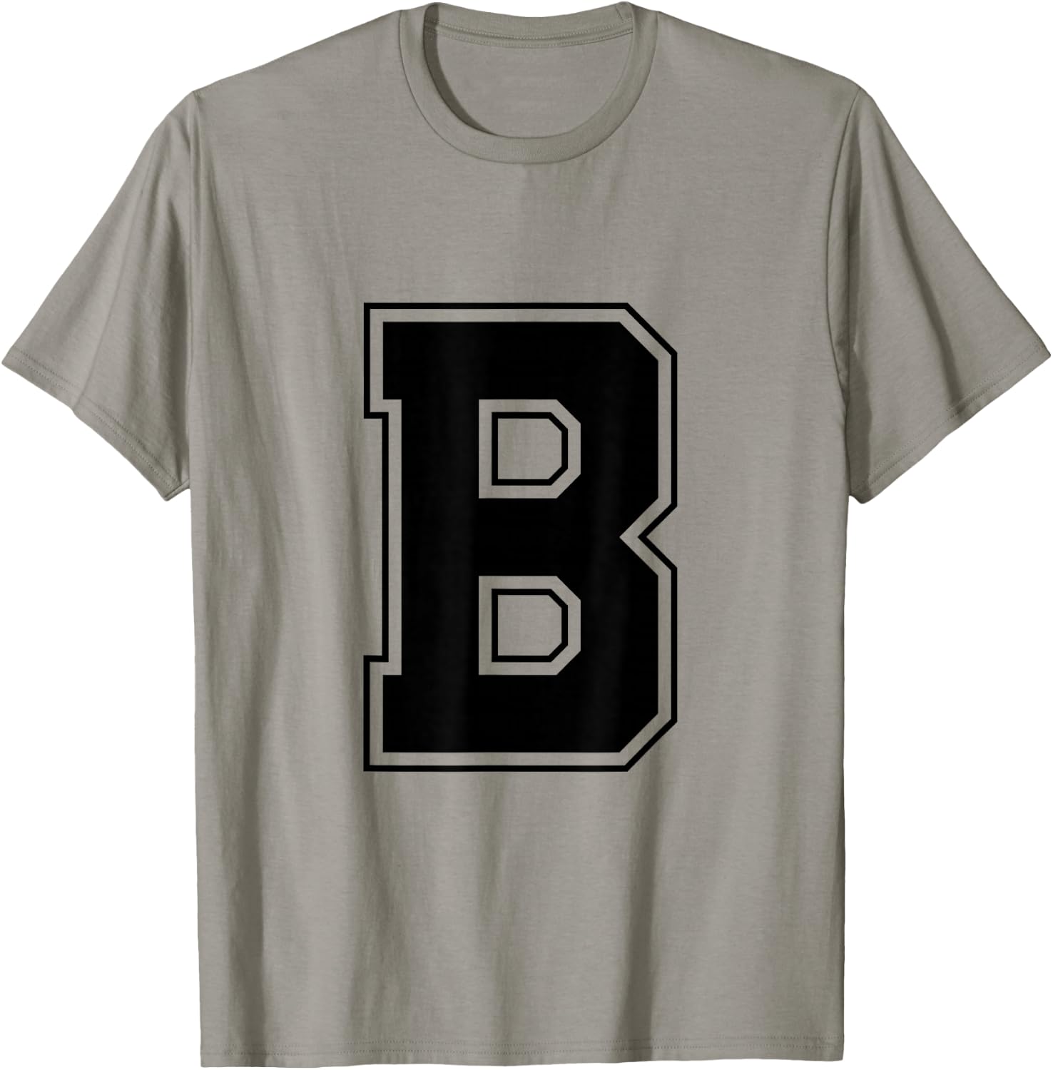Letter B Big Bold Capital Varsity Alphabet Monogram T-Shirt - T-Shirt | Sand
