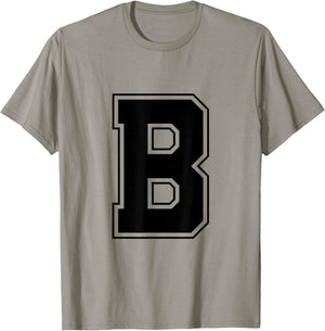 Letter B Big Bold Capital Varsity Alphabet Monogram T-Shirt - T-Shirt | Sand