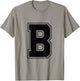 Letter B Big Bold Capital Varsity Alphabet Monogram T-Shirt - T-Shirt | Sand