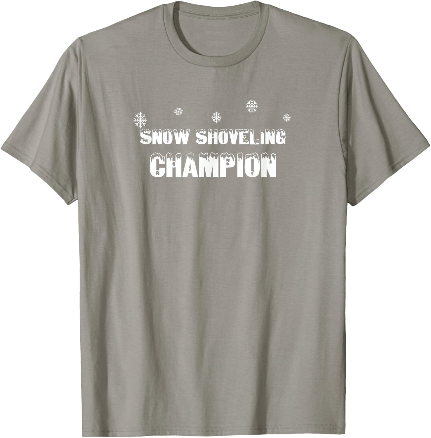 Winter Holiday Snow Shoveling Gift . Champion! T-Shirt - T-Shirt | Sand