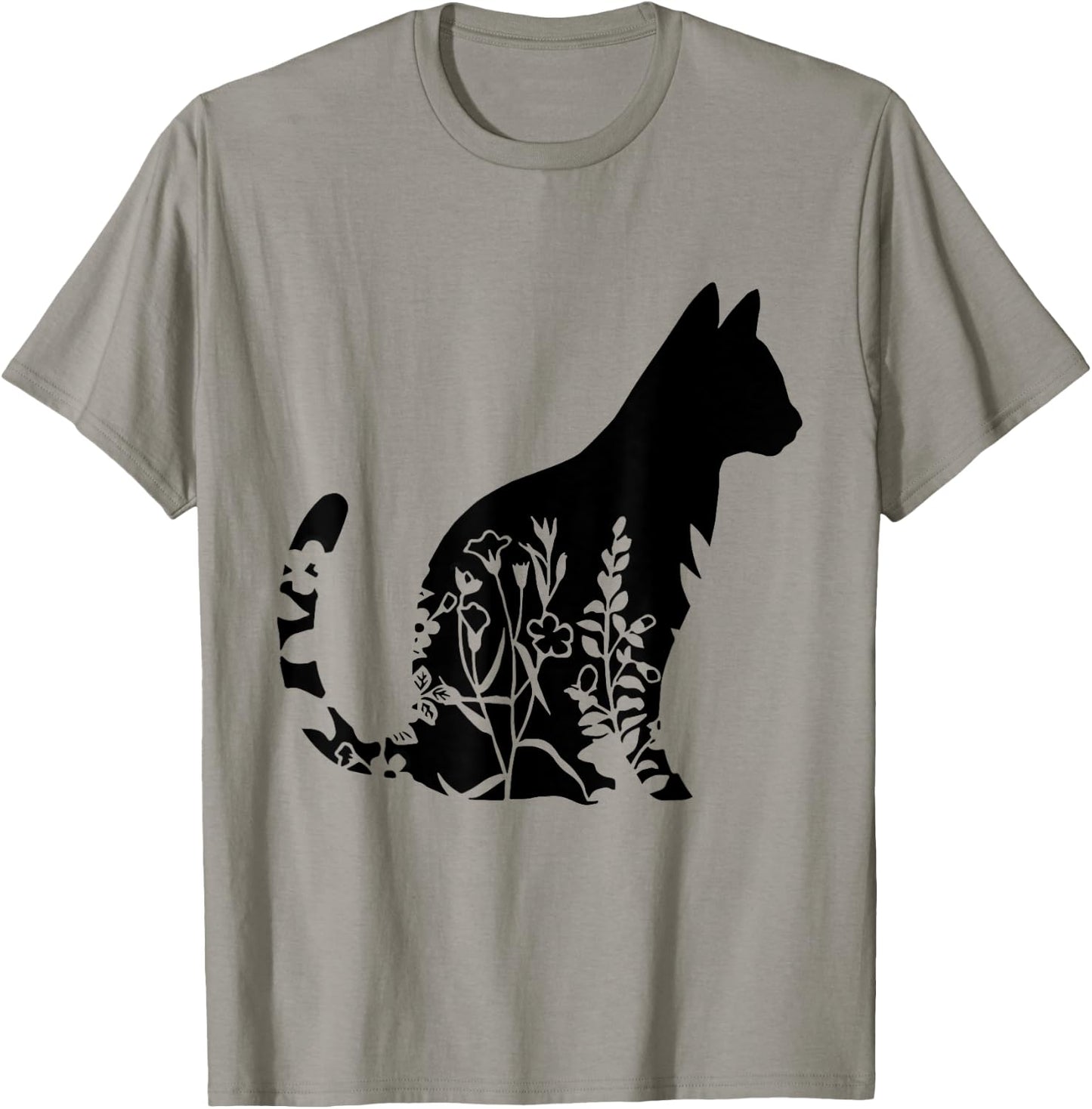 Cute Cat Shirt, Cat Shirt, Floral Cat Shirt, Cat Lover Women T-Shirt - T-Shirt | Sand