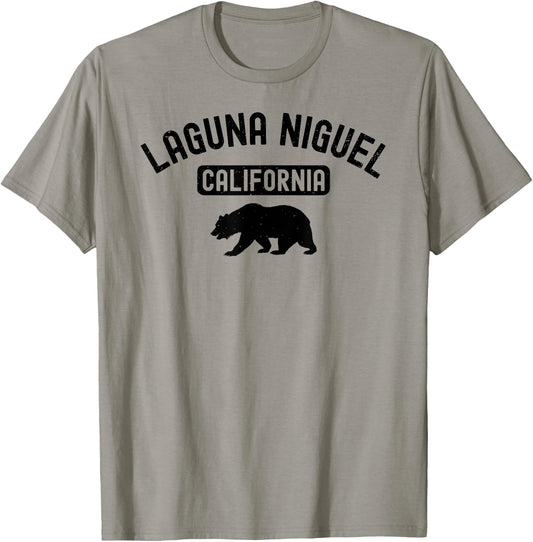 Laguna Niguel California USA Flag Vintage Bear Orange County T-Shirt - T-Shirt | Sand