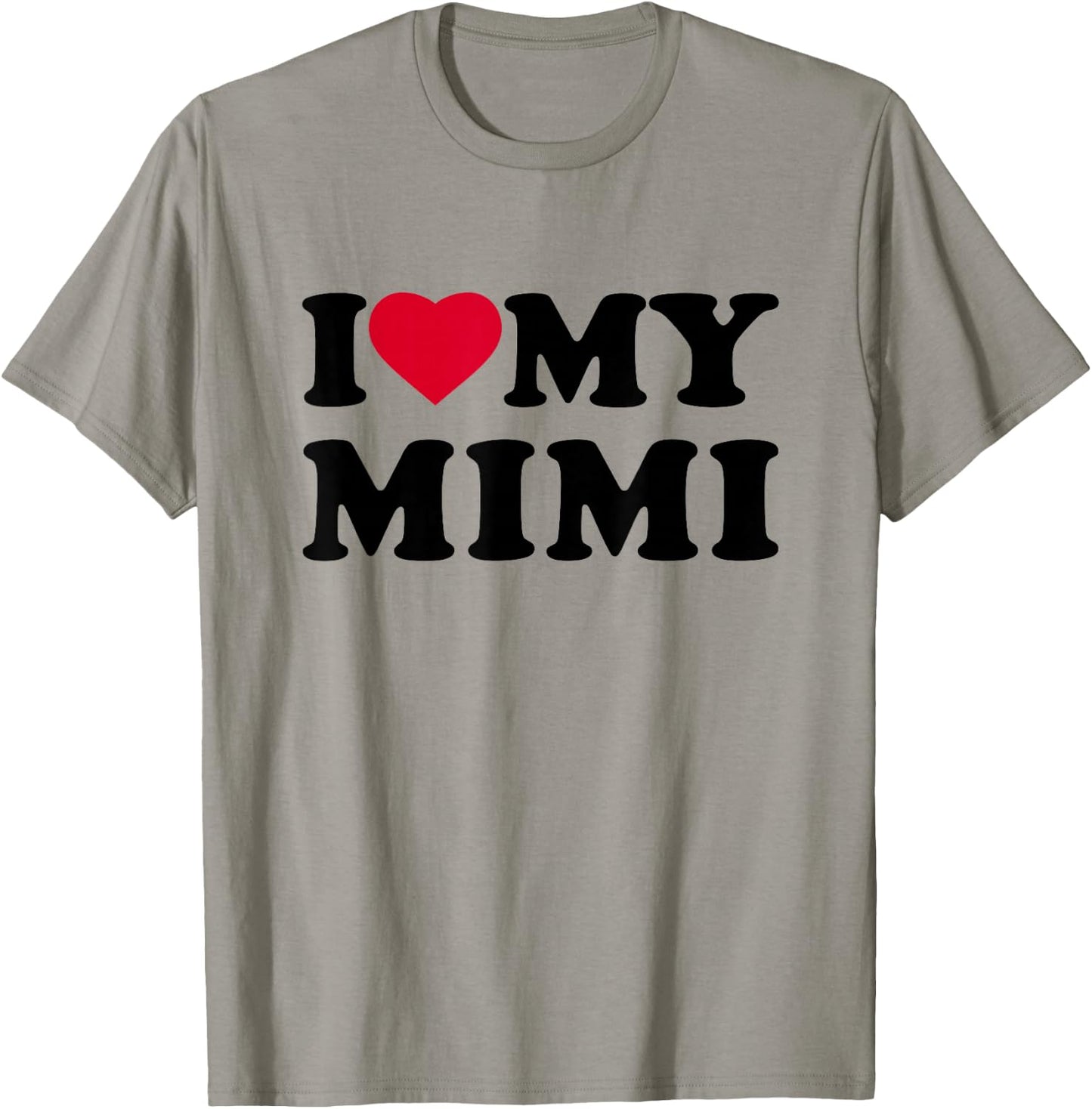 I Love My Mimi Heart Grandma Family T-Shirt - T-Shirt | Sand