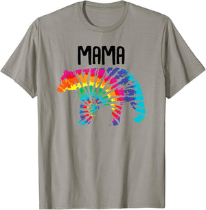 Mama Bear Rainbow Tye Dye Bear Matching Family T-Shirt - T-Shirt | Sand
