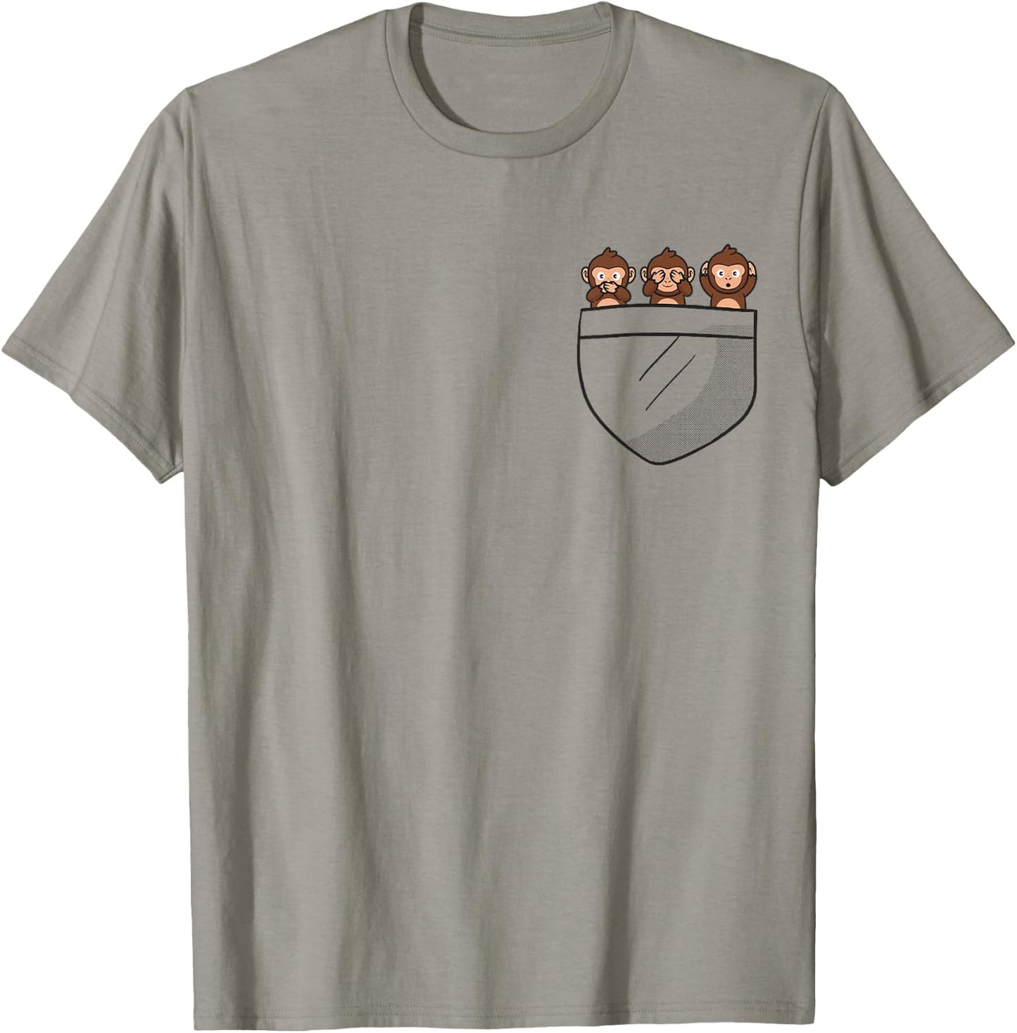 See three wise monkeys, hear no evil animal in the bag T-Shirt - T-Shirt | Sand