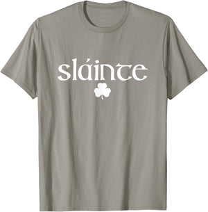 Slainte St. Patrick's Day Funny Beer Drinking Irish Shamrock T-Shirt - T-Shirt | Sand