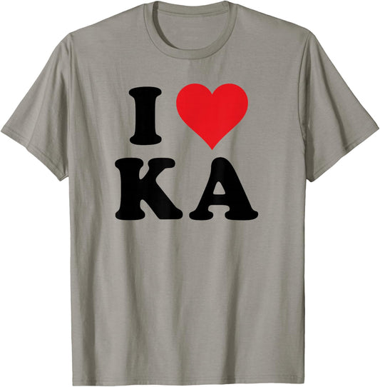I Heart KA Initials I Love K.A. First And Last Name K A T-Shirt - T-Shirt | Sand